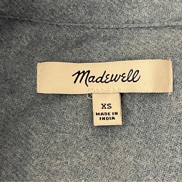 Madewell Women's Blue Long Sleeve Button Up Flannel Shirt Size XS - Picture 8 of 10